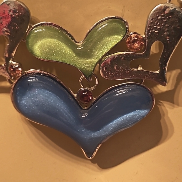 Glass Cartoon Hearts Necklace - Picture 2 of 5